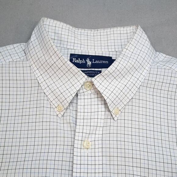 Ralph Lauren Yarmouth Black and Blue Grid Check Men's Size 17 32/33 - Picture 4 of 6